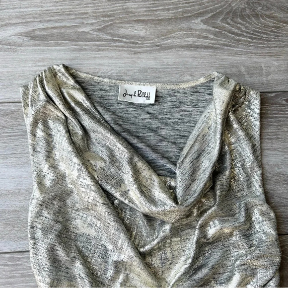 Joseph Ribkoff Light Gold Sleeveless Tunic with Ruching Style Made in Canada - Picture 8 of 15